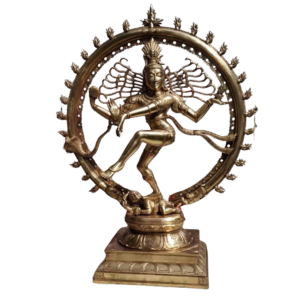 Bronze Natarajar sculpture with Thiruvachi